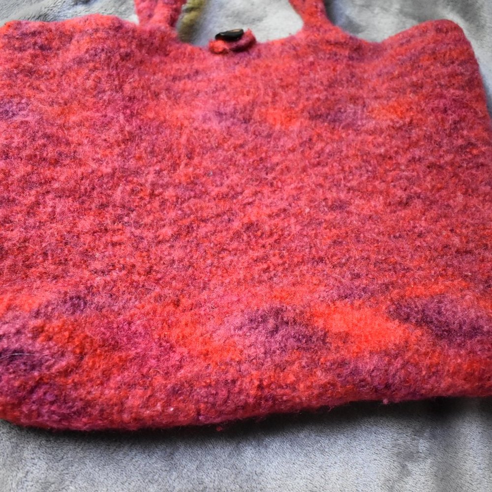 Handmade Wool Felted Knit Purse - Picture 6 of 11